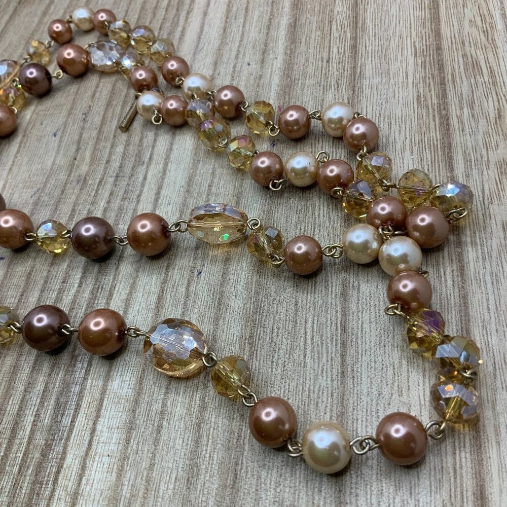 Kenneth Cole Long Single Strand Beaded AB Necklace